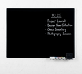 Black Magnetic Glass Board | Dry Erase Tempered Glass Board | Home Office Wall Mount