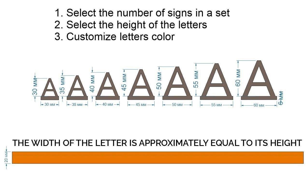Customizable Wooden Letter Set for Dream Menu Board (rails sold separately) - Select size and quantity for your Perfect Menu Display