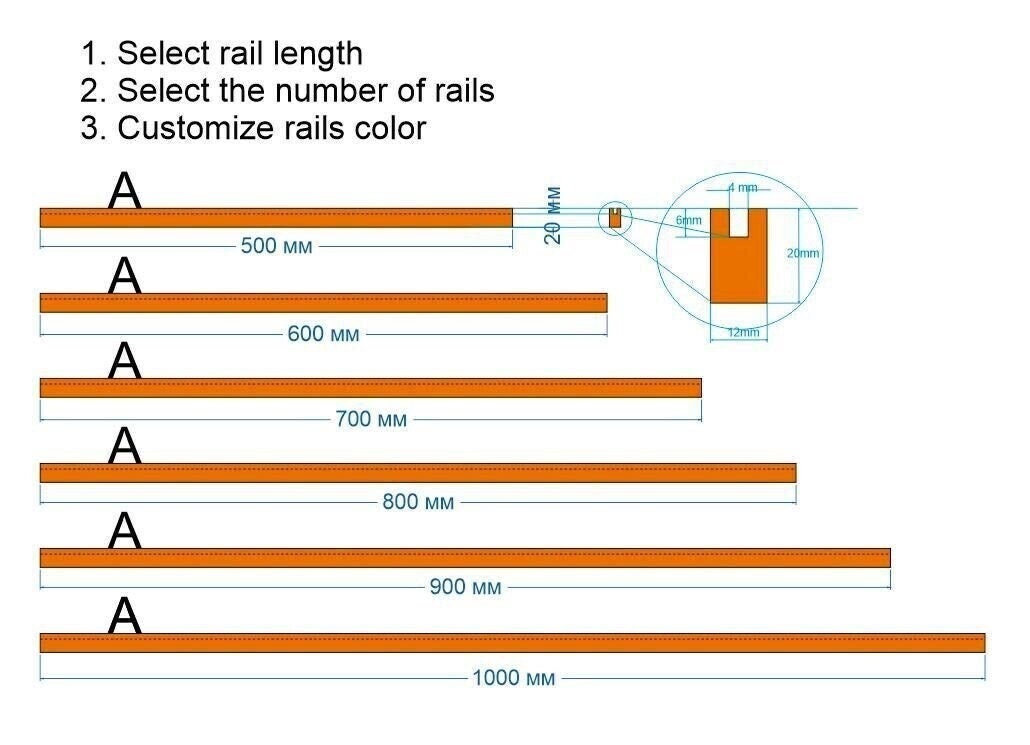 Customizable Wooden Rails for Your Dream Message Board (Letters Sold Separately) - Select Length and Quantity for the Perfect Menu Display
