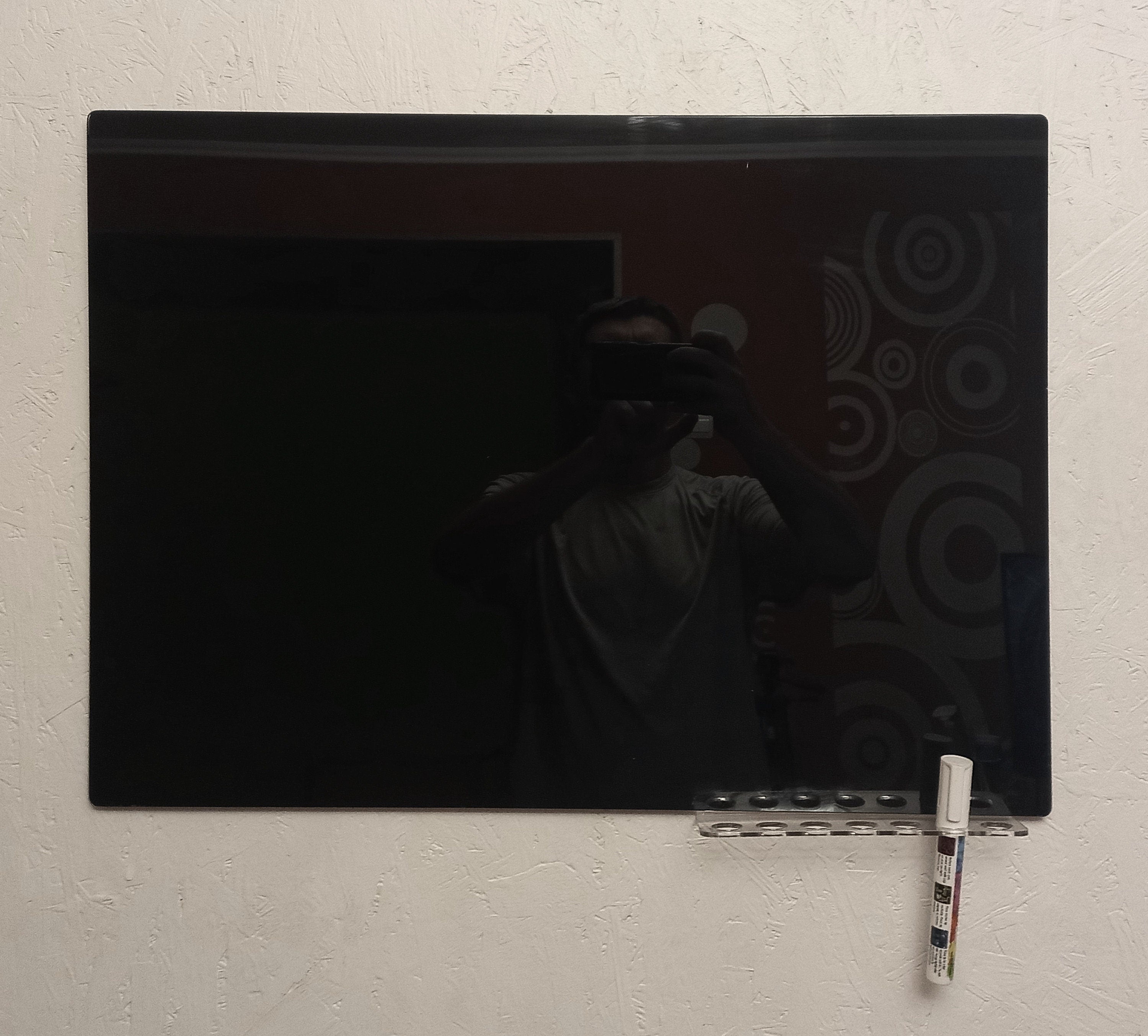 Black Magnetic Tempered Glass Board | Dry Erase Gloss Black Board | Safe Glass Note Board for Home and Office