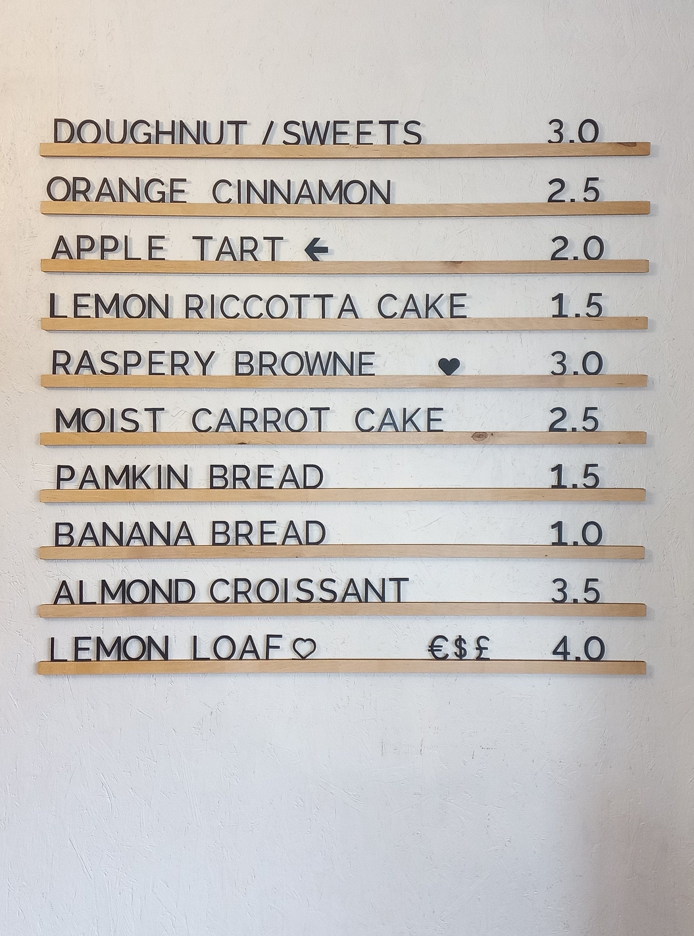 Black Letter Natural Wood Rails Menu Board | Changeable Hotel & Retail Sign | Price List Display