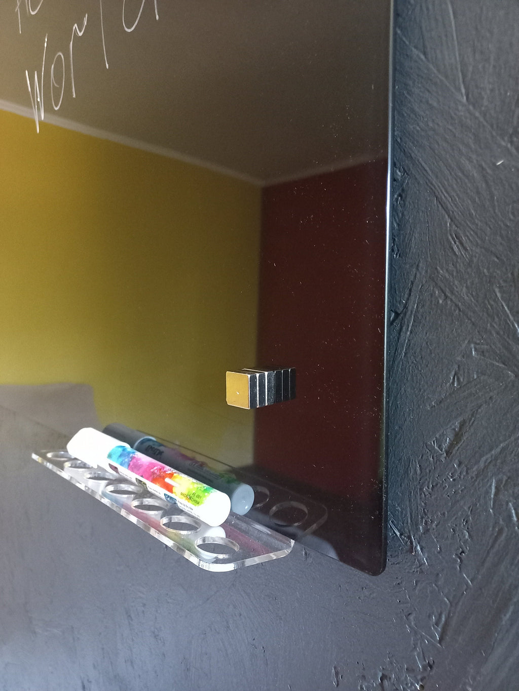 Black Magnetic Glass Board | Dry Erase Tempered Glass Board | Home Office Wall Mount