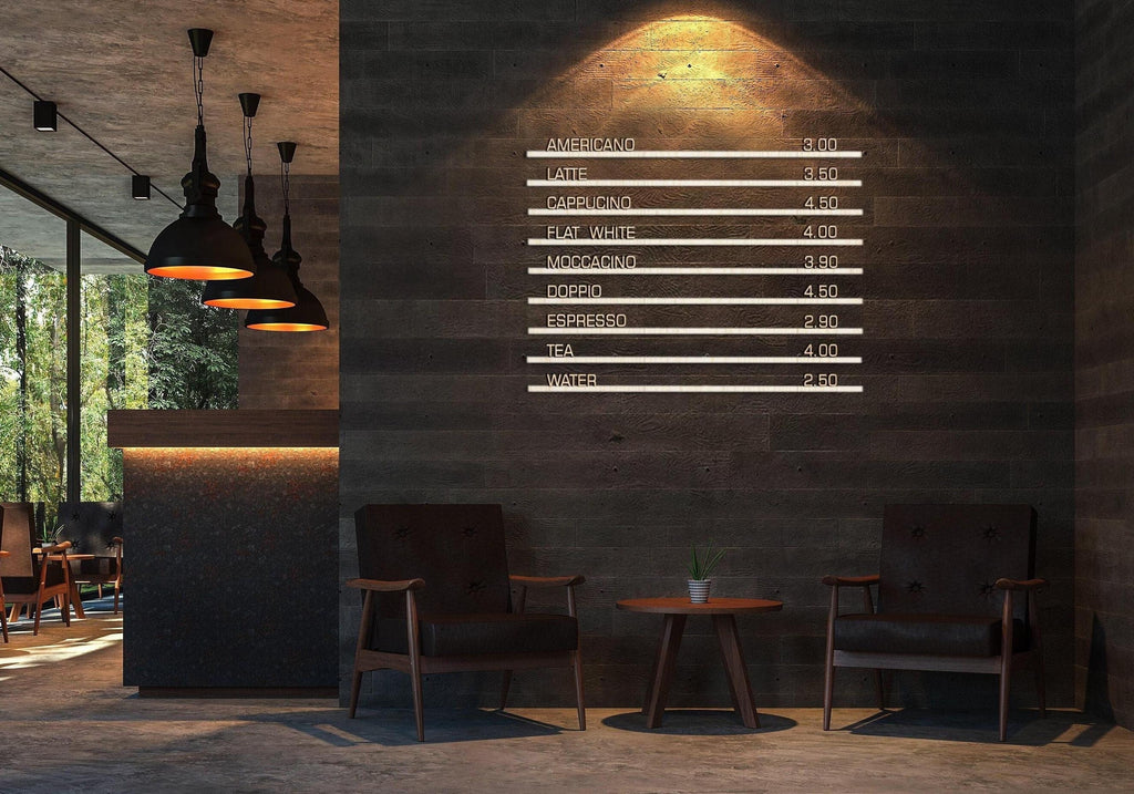 Custom Color Wooden Menu Board | Changeable Letter Board | Choose Rail & Letter Color