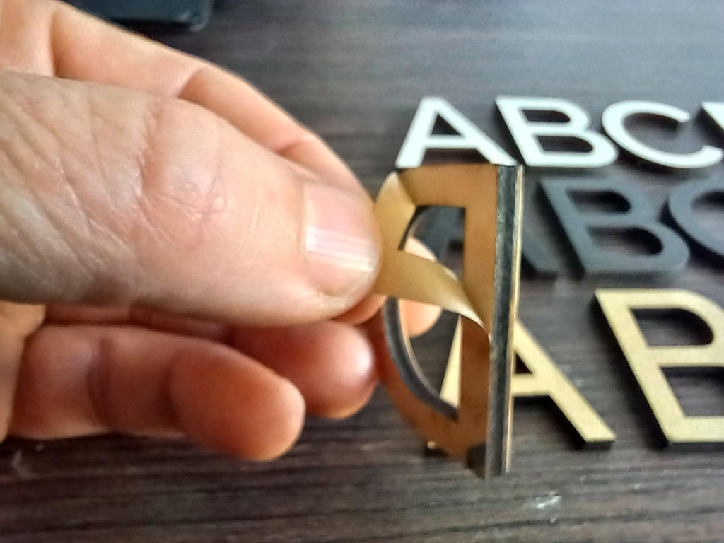 Any Font Small Self-adhesive Wooden Letters for Wall Menu Letter Board, Office Directory, Business Display