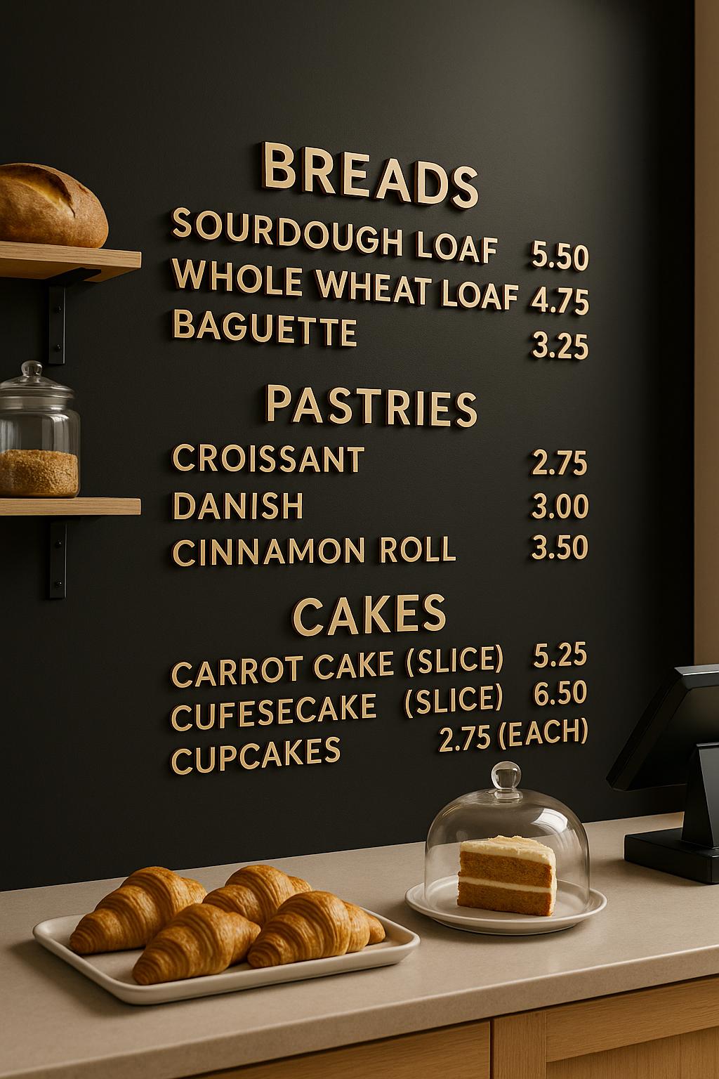 Self-adhesive Light Wooden Letters for Wall Menu Board – Café Signage, Office Directory,  Letter Set for Restaurant or Business Display