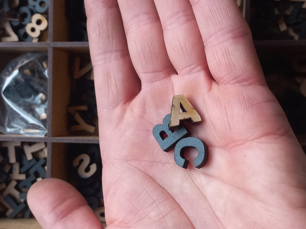 Any Font Small Self-adhesive Wooden Letters for Wall Menu Letter Board, Office Directory, Business Display