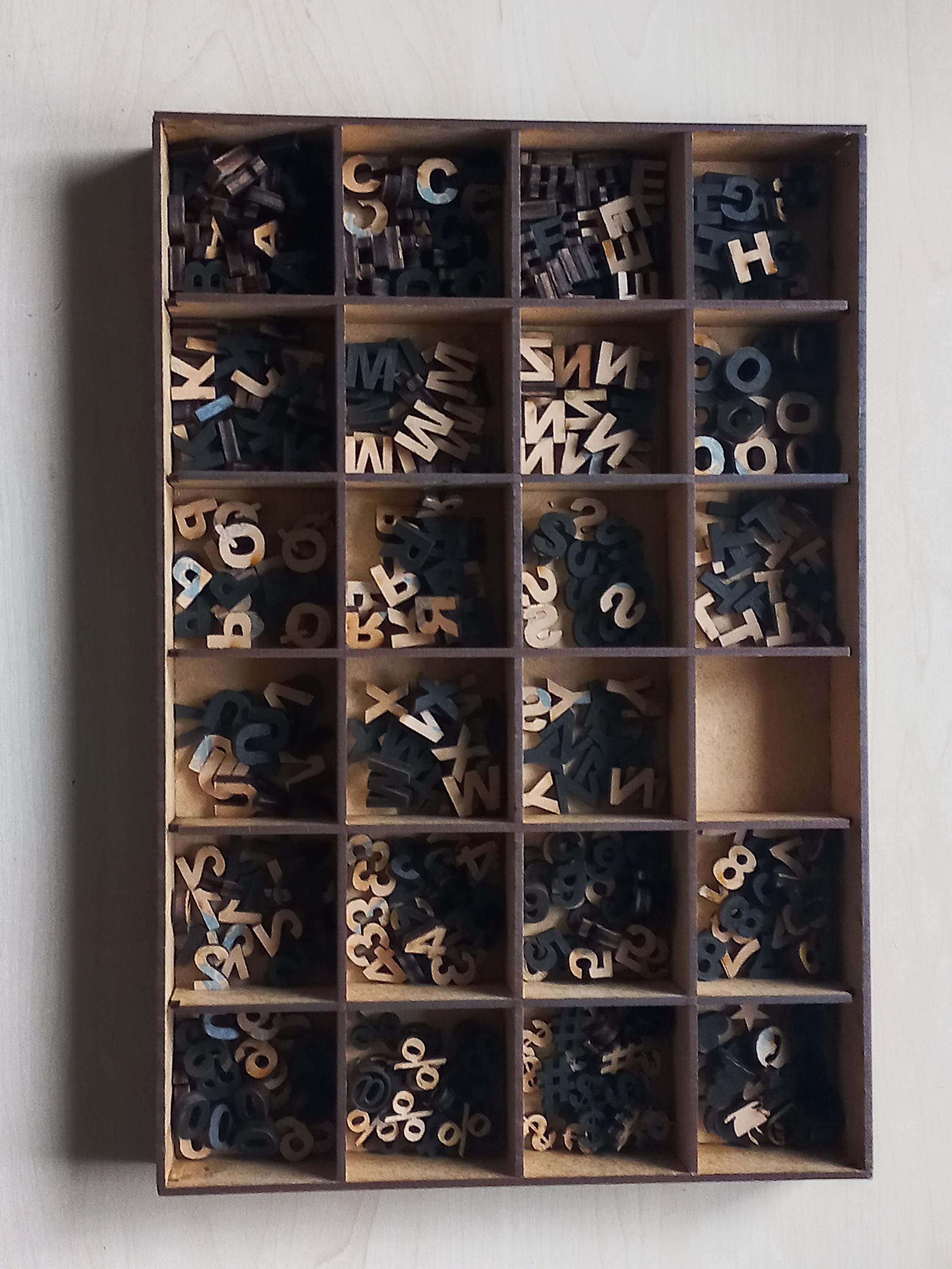 Any Font Small Self-adhesive Wooden Letters for Wall Menu Letter Board, Office Directory, Business Display